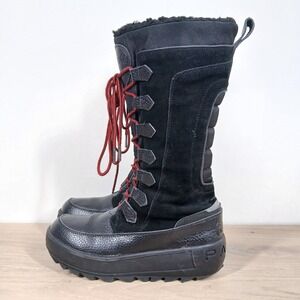 Pajar Black and Red Lace Winter Boots